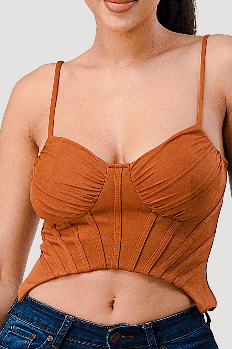 Sophisticated Contrast Bustier Top