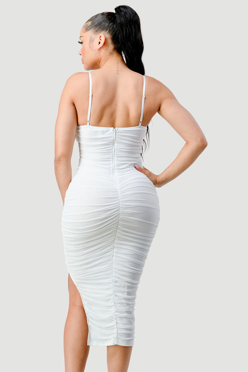 Luxurious Meshed Slit Dress