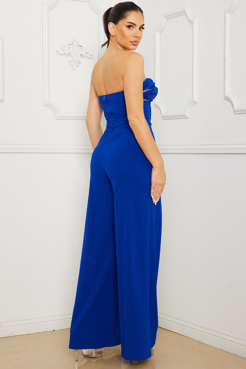 Rhinestone Tube Top Jumpsuit