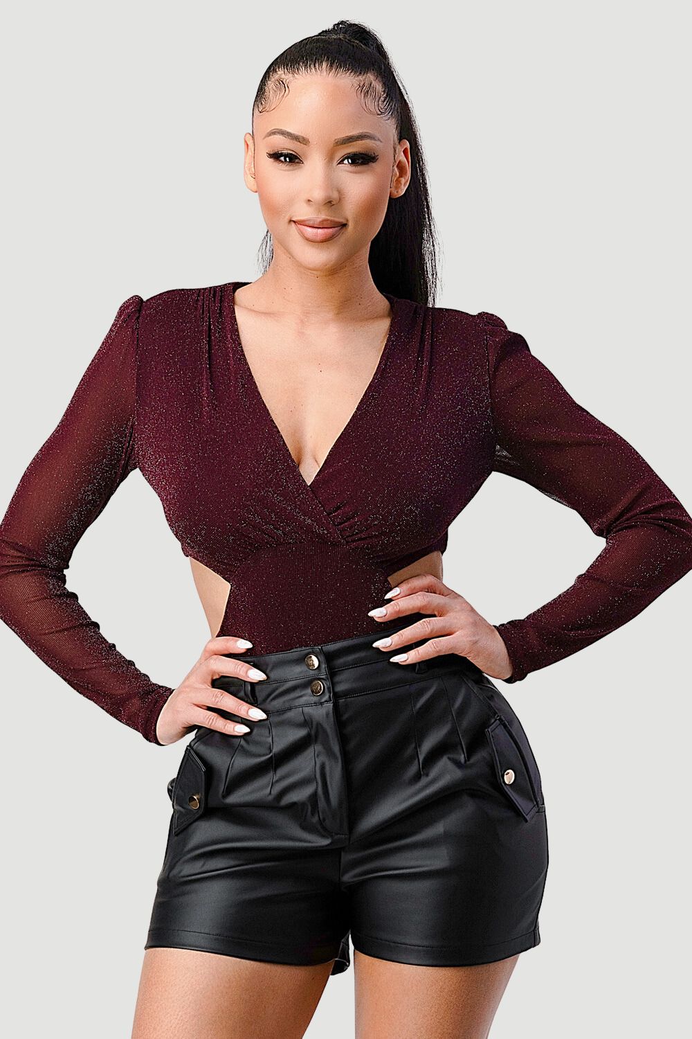Sparkling V-Cut Bodysuit