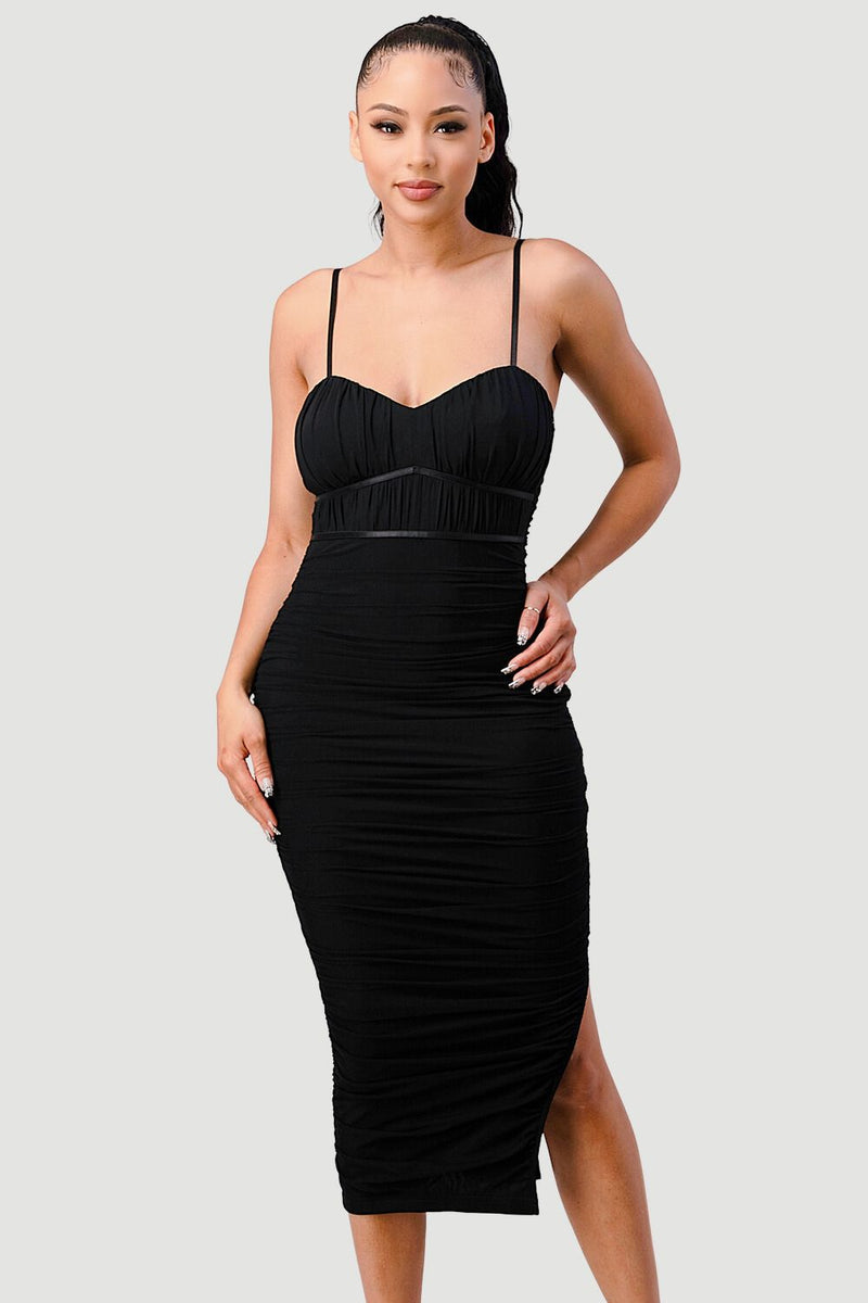 Luxurious Meshed Slit Dress