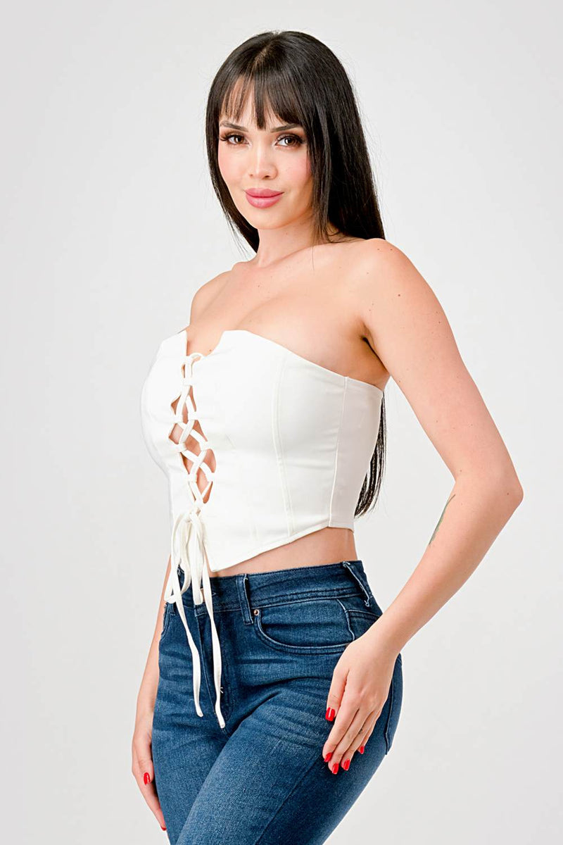 Lace-Up Bustier Tube Top