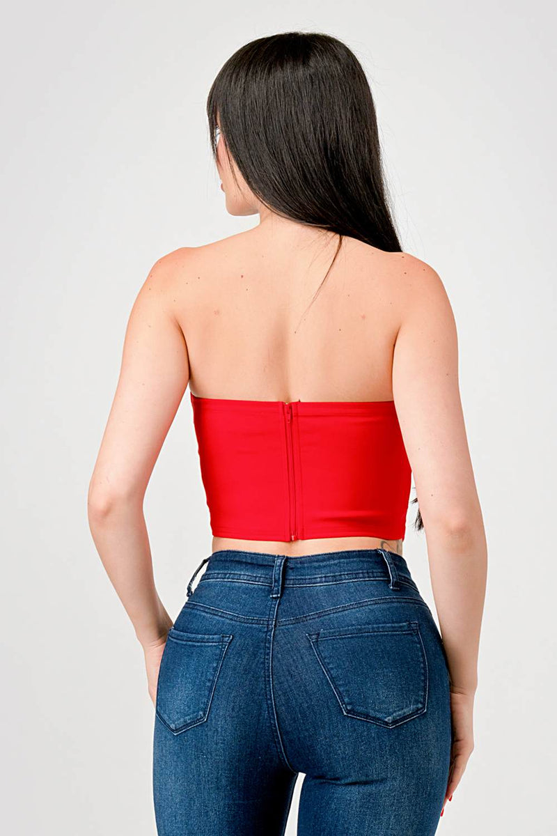Lace-Up Bustier Tube Top