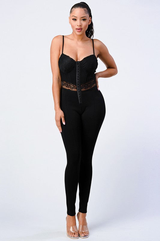 Sensational Lace Corset Jumpsuit
