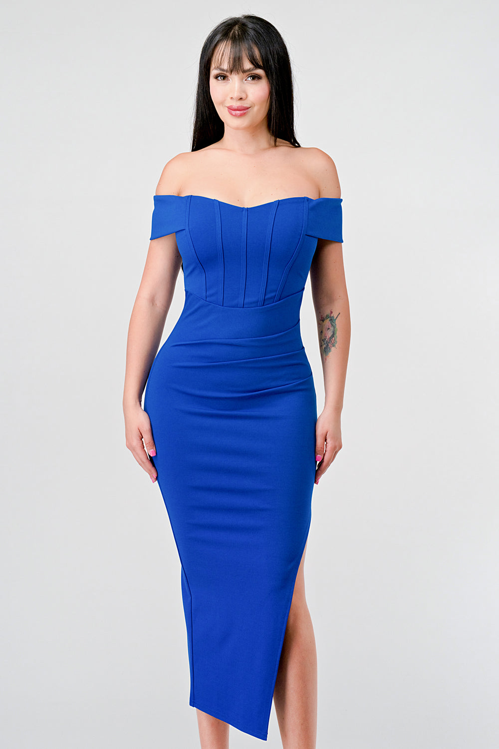 Nylon Elegant Off-Shoulder Dress