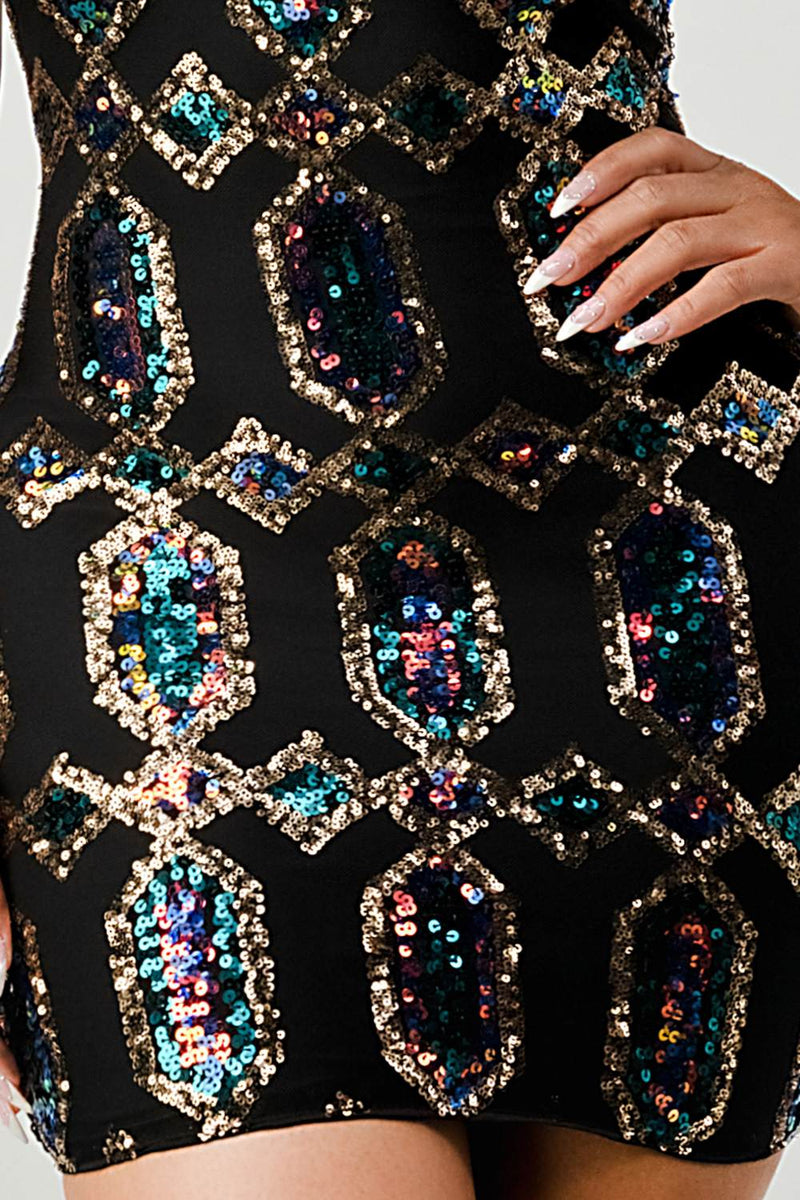 Sequin Pattern Lace Sexy Dress