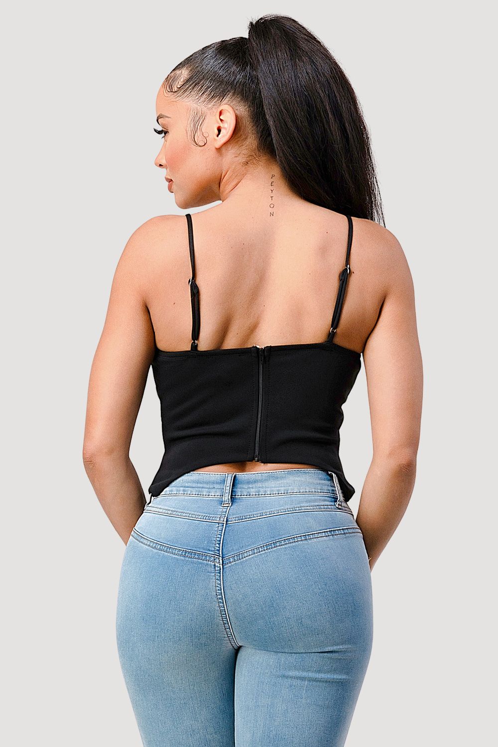Sophisticated Contrast Bustier Top