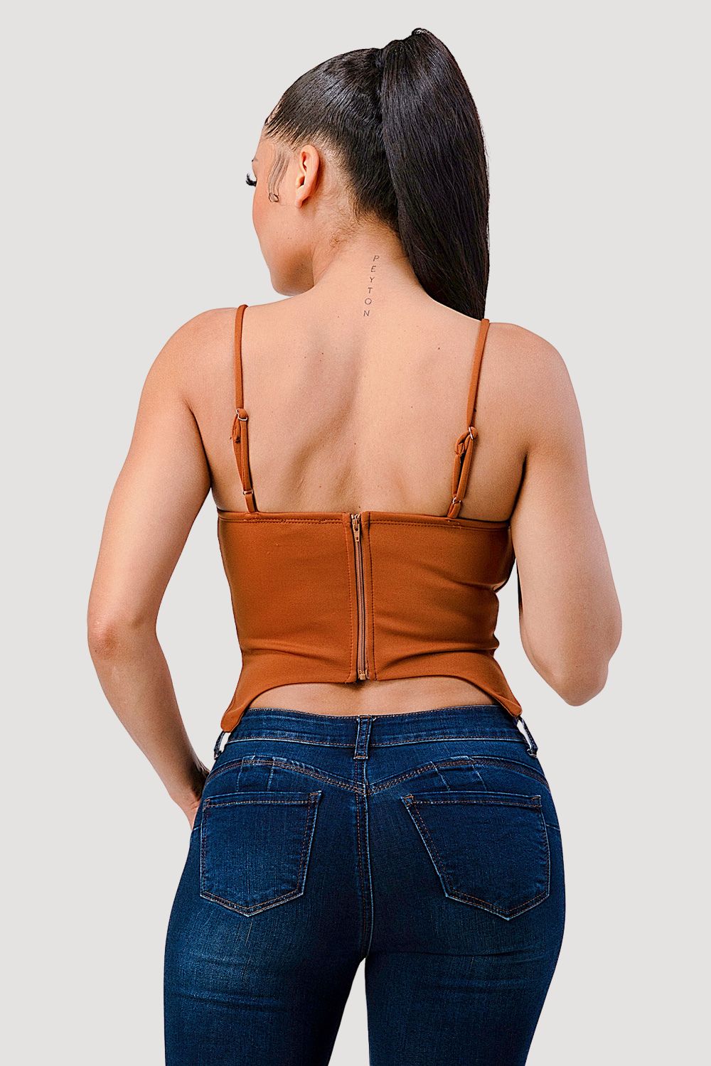 Sophisticated Contrast Bustier Top