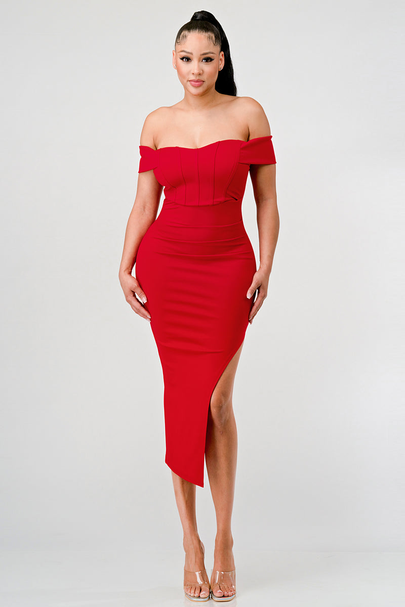 Nylon Elegant Off-Shoulder Dress