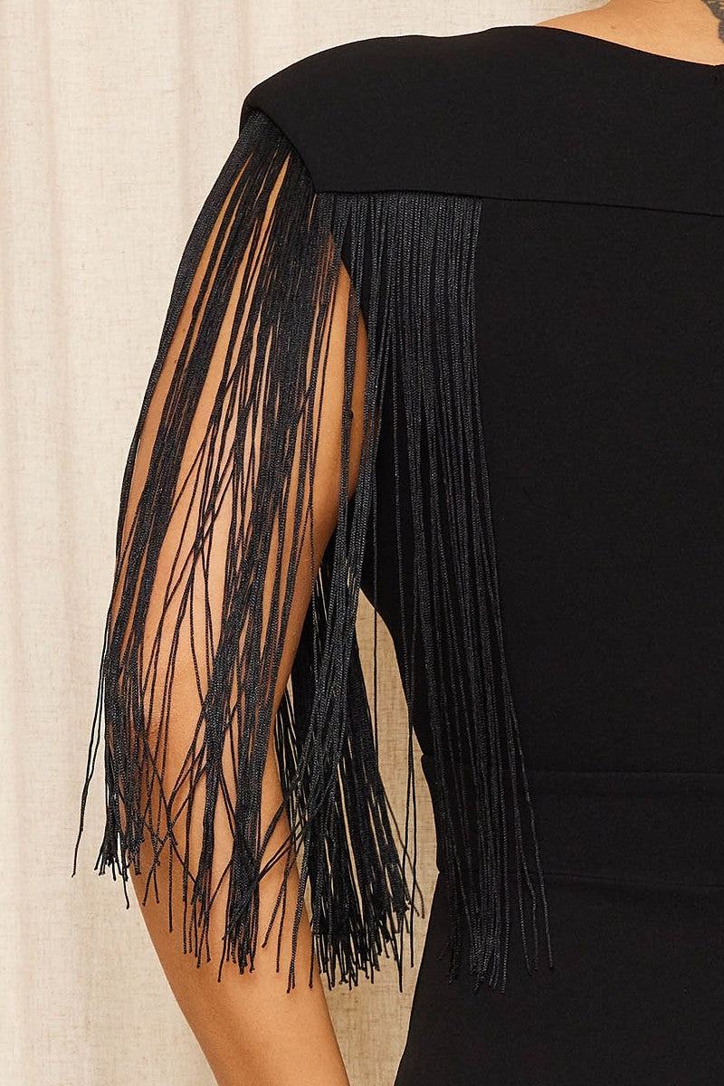 Fringe Sleeve Jumpsuit