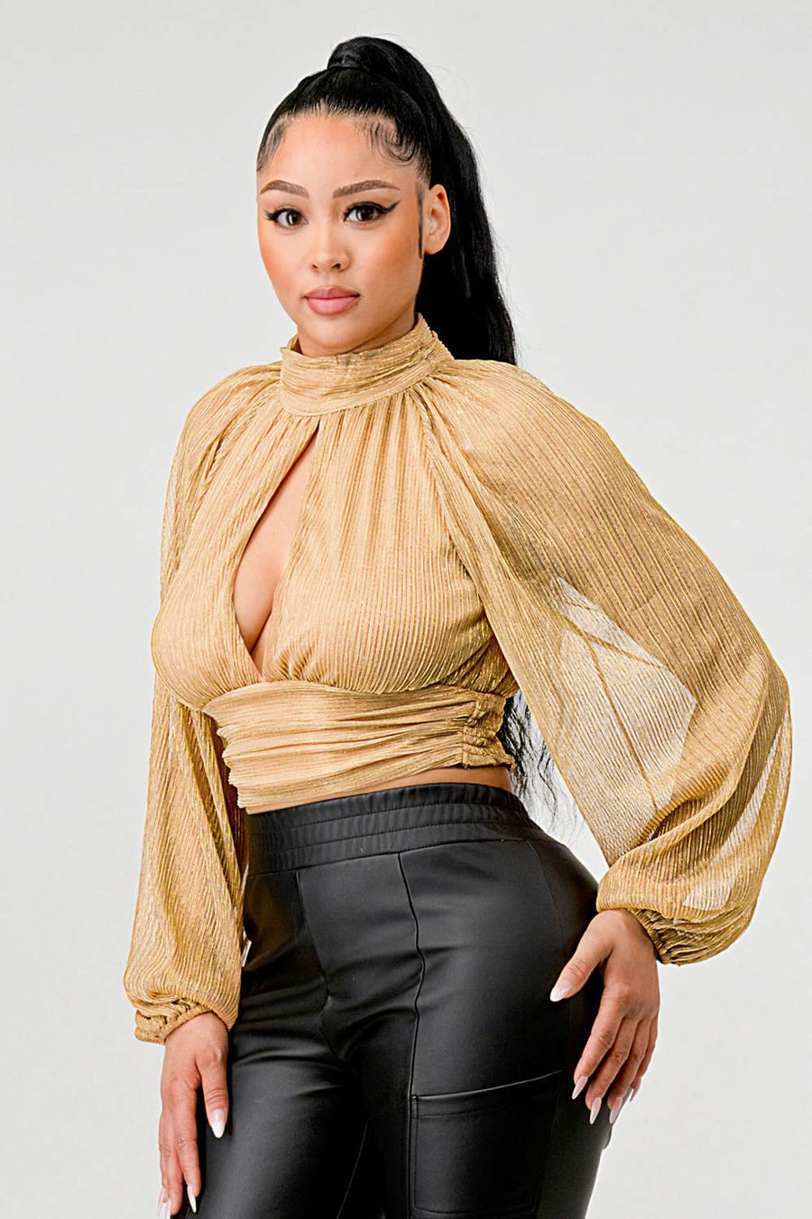 Sheer Bell Sleeves Top