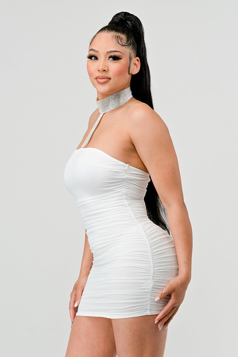 Radiant Rhinestone Mesh Dress