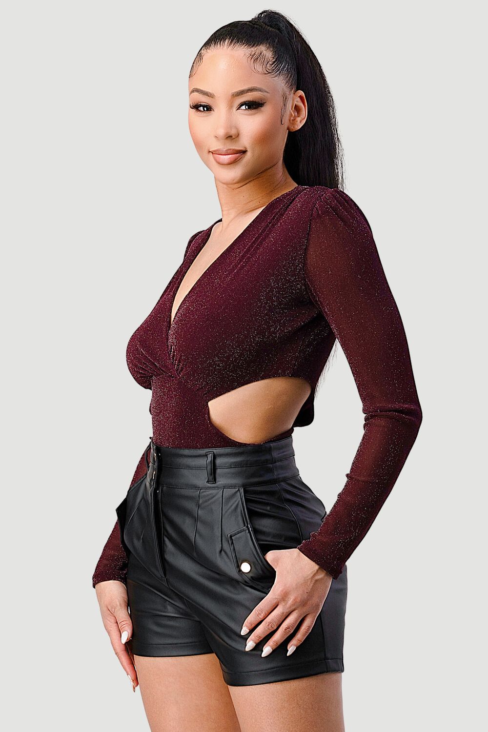 Sparkling V-Cut Bodysuit