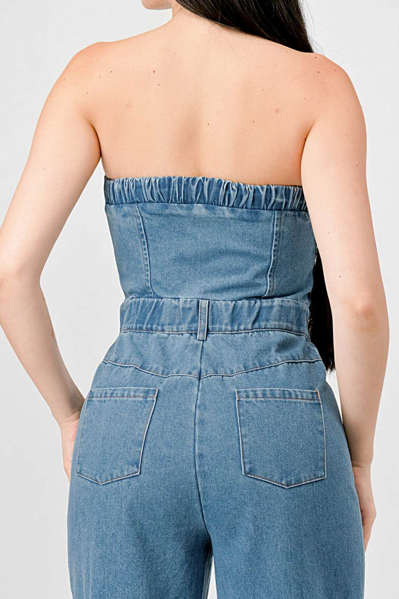 Denim Cargo Chic Jumpsuit