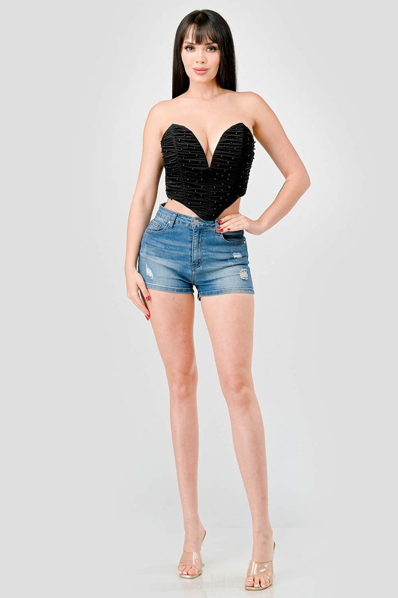 Pearl Mesh Heart Top