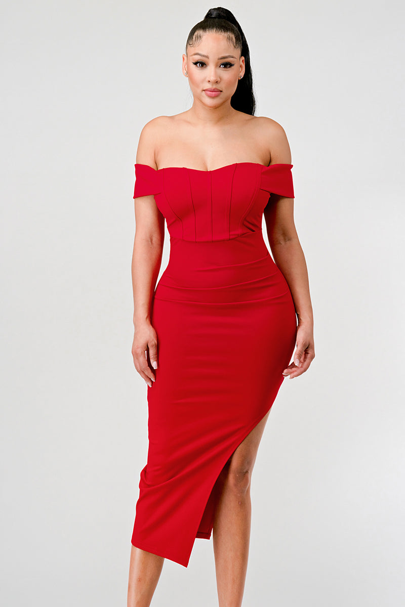 Nylon Elegant Off-Shoulder Dress