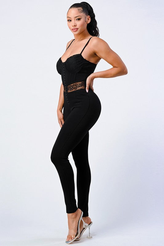 Sensational Lace Corset Jumpsuit