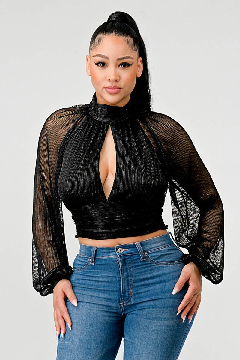Sheer Bell Sleeves Top