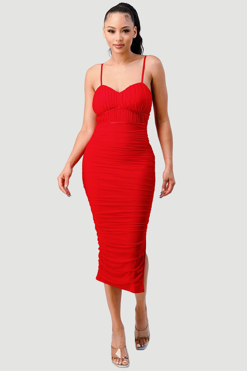 Luxurious Meshed Slit Dress