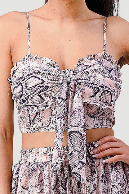 Sultry Snake Print Bustier Set