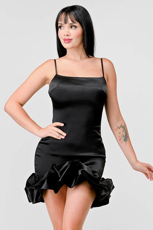 Elegant Satin Bubble Mini Dress